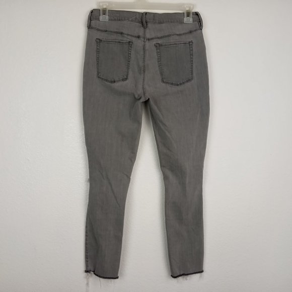 PACSUN Women's Ankle Jegging Jeans Size 29 Distressed Raw Hem Gray Denim Stretch - Picture 4 of 12